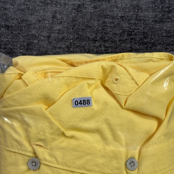 Columbia PFG Fishing Shirt Men's 4XT Yellow Short Sleeve Button Up Omni Shade - Picture 14 of 14